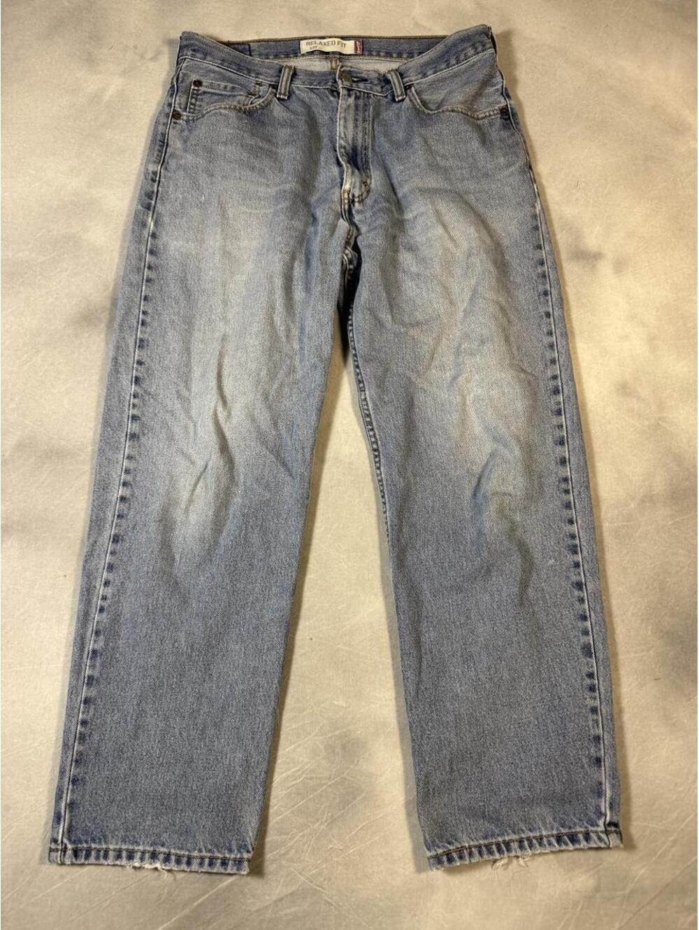 Vintage 90s Levi’s 550 Relaxed Fit Jeans 34x30 Light Wash Distressed Denim